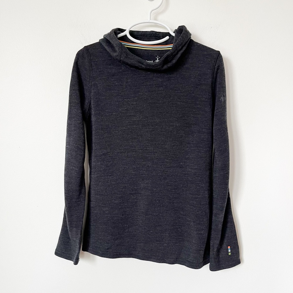 Smartwool Kids Classic Thermal Merino 250 Base Layer Hoodie Medium Gray